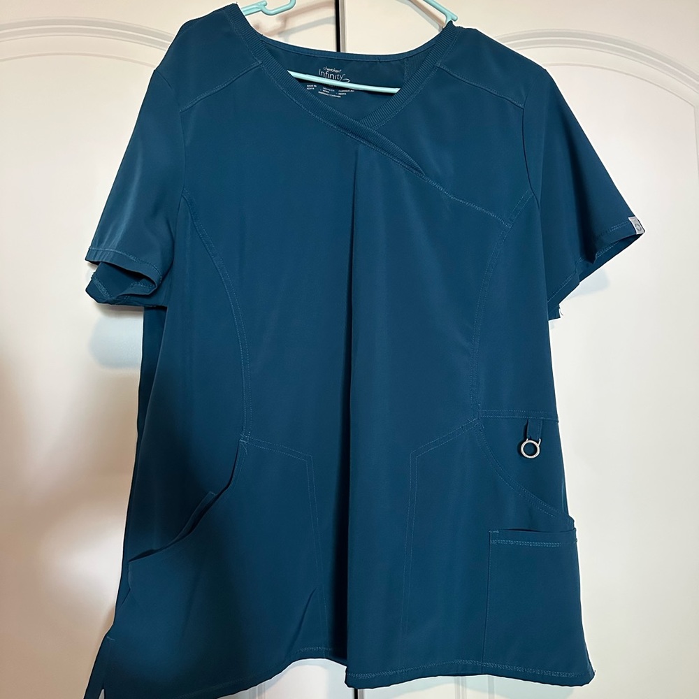 Cherokee Women's Dark Teal Short Sleeve Scrub Top
